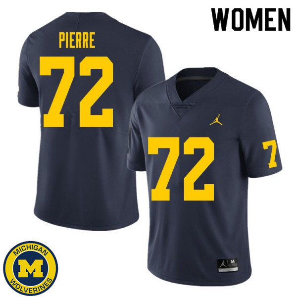 Women Michigan Wolverines #72 Elijah Pierre Navy High School Jersey